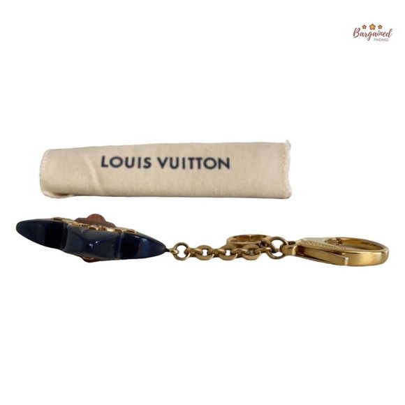 Authentic LOUIS VUITTON Resin Gold Tone Fleur D'etoile Key Ring Bag Charm -2011 - Picture 9 of 9
